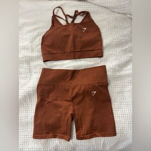 Gymshark Adapt Fleck Seamless Shorts and Sports Bra Set Large